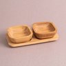 Conjunto Petisqueiras Arredondadas de Bambu 3 Peças Oikos - 2