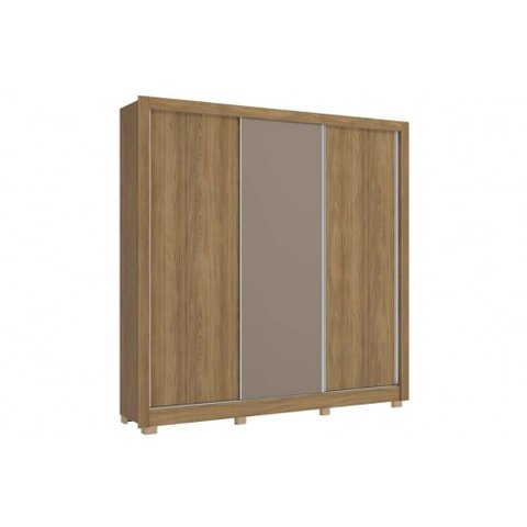 Guarda Roupa 3 Portas de Correr e 2 Gavetas C/ Pés Cb03m570 Flex Nogueira/nogueira ou Fendi -