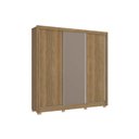 Ver imagem 1 de Guarda Roupa 3 Portas de Correr e 2 Gavetas C/ Pés Cb03m570 Flex Nogueira/nogueira ou Fendi -