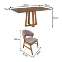Ver imagem 4 de Mesa Julia 1,6m Freijó Pés Cerejeira Madeira Maciça 6 Cadeiras Débora - Bege Linho