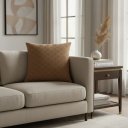 Ver imagem 3 de Almofada Cheia Suede Quadriculado 40 X 40 - Bege