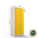 Ver imagem 5 de Armário de Aço Distribuidor 30 Portas - Nk 2415 Nilko Armários Amarelo Cadeado Padrão