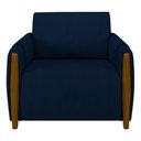 Ver imagem 3 de Conjunto Sofá 3 Lugares 223cm e Poltrona 98cm Amaranto M22 Veludo Azul Marinho - Mpozenato