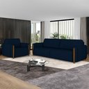 Ver mais imagens de Conjunto Sofá 3 Lugares 223cm e Poltrona 98cm Amaranto M22 Veludo Azul Marinho - Mpozenato