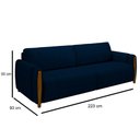 Ver imagem 2 de Conjunto Sofá 3 Lugares 223cm e Poltrona 98cm Amaranto M22 Veludo Azul Marinho - Mpozenato