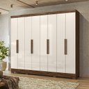 Ver imagem 3 de Guarda Roupa Diplomata 236cm 8 Portas Castanho Wood Off White Moval
