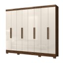 Ver imagem 2 de Guarda Roupa Diplomata 236cm 8 Portas Castanho Wood Off White Moval