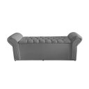 Ver imagem 4 de Kit Dubaí Cabeceira de Cama Box Casal e Recamier Baú Queen 160 Cm Suede Prata Eli Móveis