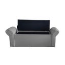 Ver imagem 3 de Kit Dubaí Cabeceira de Cama Box Casal e Recamier Baú Queen 160 Cm Suede Prata Eli Móveis