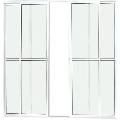 Porta de Aluminio Sacada 4 Folhas com Trinco Linha Leve:2,10 X 1,50/branco