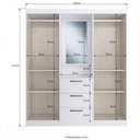 Ver imagem 4 de Guarda-Roupa Solteiro Panamá 4 Portas 3 Gavetas com Espelho Crema Fumê - Doripel