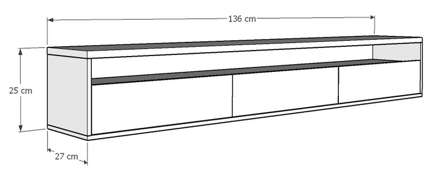 Rack Suspenso para TV Life 1.36 Nature com Off White - MóveisAqui - 5