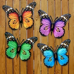 Borboleta de Metal para Decoração Parede Externo Sala Jardim Varanda:rosa - 1