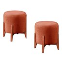 Ver imagem 1 de Conjunto - 2 Puffs Banqueta Thor Luxo Castellar Móbile Linho Terracota
