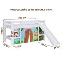 Ver imagem 4 de Cama Infantil Solteiro com Escorregador Branco e Cortina Estampada Zoo Kogu Completa Móveis