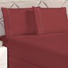 Jogo de Cama Ponto Palito Casal Padrão Vermelho Marsala 3 Peças - 1