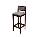 Ver imagem 6 de Kit 4 Banquetas Assento Encosto Estofado em Linho Hellen:imbuia com Linho Cinza