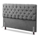 Ver imagem 1 de Cabeceira Cama Box Casal Lylla 140cm Capitonê com Frame Linho Cinza - Desk Design