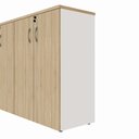 Ver imagem 5 de Armário Médio para Escritório 1,60 m com 4 Portas, Chave e 3 Prateleiras F5 Office Cor:Macadâmia