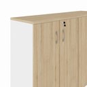 Ver imagem 4 de Armário Médio para Escritório 1,60 m com 4 Portas, Chave e 3 Prateleiras F5 Office Cor:Macadâmia