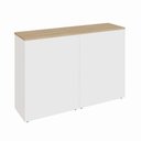 Ver imagem 6 de Armário Médio para Escritório 1,60 m com 4 Portas, Chave e 3 Prateleiras F5 Office Cor:Macadâmia