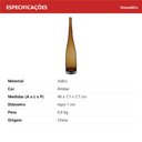 Ver imagem 6 de Vaso Garrafa Decorativo de Vidro Âmbar 41x8x8cm Enfeite Sala Mesa Estante Flores