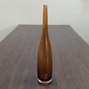 Ver imagem 3 de Vaso Garrafa Decorativo de Vidro Âmbar 41x8x8cm Enfeite Sala Mesa Estante Flores