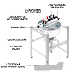Misturela Cozedeira com Fogareiro 21 Litros Bivolt 50/60Hz Saro Inox - 7