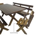 Ver mais imagens de Conjunto Mesa de Madeira Maciça Rústica para Churrasco com 2 Bancos e 2 Cadeiras