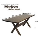 Ver imagem 5 de Conjunto Mesa de Madeira Maciça Rústica para Churrasco com 2 Bancos e 2 Cadeiras Marrom/Imbuia