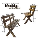 Ver imagem 4 de Conjunto Mesa de Madeira Maciça Rústica para Churrasco com 2 Bancos e 2 Cadeiras Marrom/Imbuia