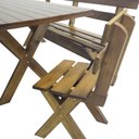 Ver imagem 6 de Conjunto Mesa de Madeira Maciça Rústica para Churrasco com 2 Bancos e 2 Cadeiras Marrom/Imbuia