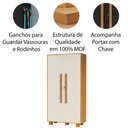 Ver imagem 2 de Armário Multiuso 100% Mdf 2 Portas C/ Chave Londres Naturale/off White