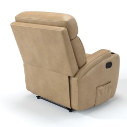 Poltrona do Papai Reclinável em Corino Importado Cor Bege Manual com Massagem - Modelo Florença - 3
