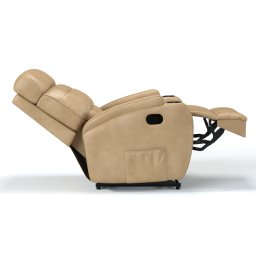 Poltrona do Papai Reclinável em Corino Importado Cor Bege Manual com Massagem - Modelo Florença - 5