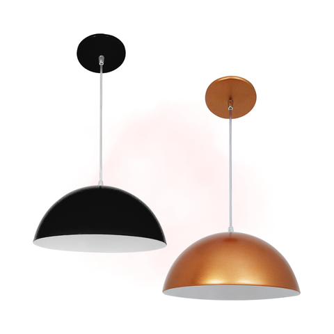 Kit 2 Luminárias Esfera Lustre Led de Teto Meia Lua 34 Luxo Cor:Mista