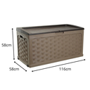 Ver imagem 6 de Bau Caixa Organizadora Multiuso e Banco Plástico 2 Pessoas Rattan 335 Litros Starplast - Marrom