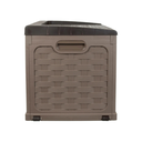 Ver imagem 3 de Bau Caixa Organizadora Multiuso e Banco Plástico 2 Pessoas Rattan 335 Litros Starplast - Marrom