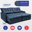 Ver imagem 3 de Sofá sem Caixa Retrátil 1,80m Softgel Celeste Velusoft Azul Cama Inbox