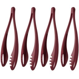 Kit 4 Pegadores Pinças Ability Tramontina 29,8cm Salada Massa Multiuso Nylon Vermelho - 1 Kit 4 Pegadores Pinças Ability Tramontina 29,8cm Salada Massa Multiuso Nylon Vermelho - 1