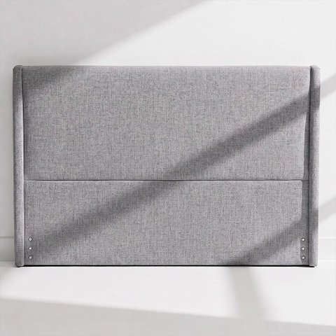 Cabeceira Queen Soft Estofada Madeira Maciça Revestimento Linho Cinza Sallar Home 170cm