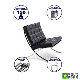 Poltrona Barcelona Base Inox Preto - 2