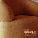 Ver imagem 2 de Poltrona Design Sofisticado Orgânica Fino Acabamento Eloah Base Giratória Bouclé Italiano Terra