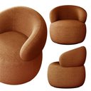 Ver imagem 3 de Poltrona Design Sofisticado Orgânica Fino Acabamento Eloah Base Giratória Bouclé Italiano Terra