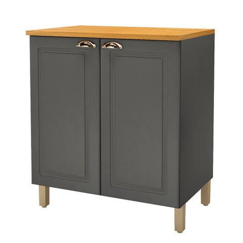Armário de Cozinha para Cooktop 80 Cm 2 Portas Chumbo - Indékes