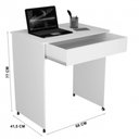 Ver imagem 3 de Mesa Escrivaninha Compacto Not 0,70 para Quarto e Office com Gaveta Branco
