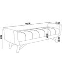 Ver imagem 3 de Puff Recamier Decorativo com Pés em Madeira 140cm Itália P05 Bouclê Mostarda