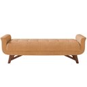 Ver imagem 4 de Puff Recamier Decorativo com Pés em Madeira 140cm Itália P05 Bouclê Mostarda