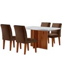 Ver imagem 2 de Sala de Jantar Mesa Olimpia 120 Tampo em Mdf Canto Reto com 4 Cadeiras Grecia