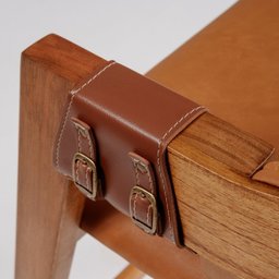 Kit 4 Banquetas de Madeira Maciça Tauari, Estofada e Braço de Couro Original Bélgica - 19